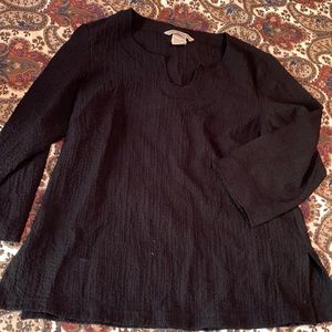 Exofficio crinkle-look black tunic (L)